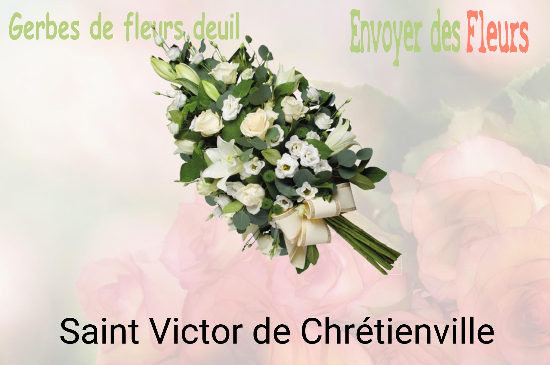 Gerbe de fleurs de deuil livrée à Saint-Victor-de-Chrétienville